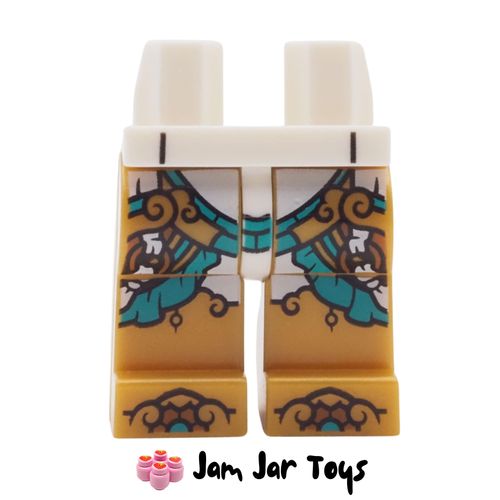 LEGO Pearl Gold Legs, White Robes, Turquoise Trim.