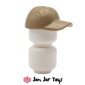 LEGO® Dark Tan Cap Short Curved Bill with Seams and Hole on Top. HG297