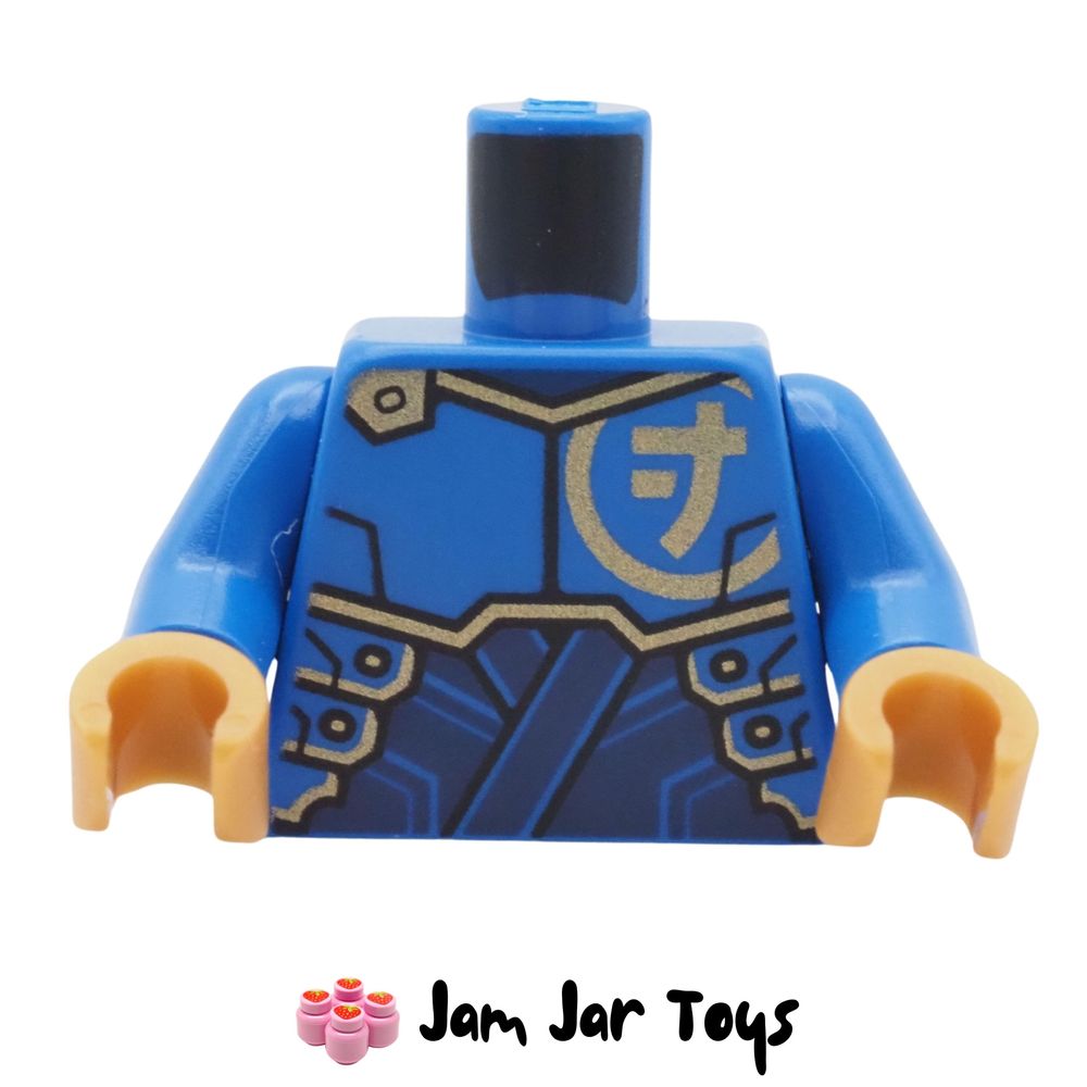 LEGO Jay Torso, Gold/Dark Blue Armour, Gold Asian Symbol.