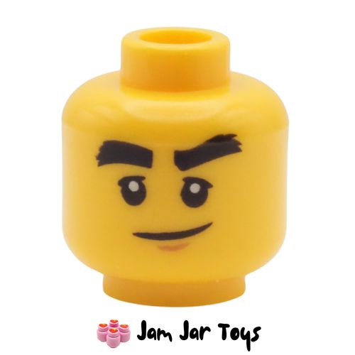 LEGO Cole Head, Bushy Eyebrows, Smiling