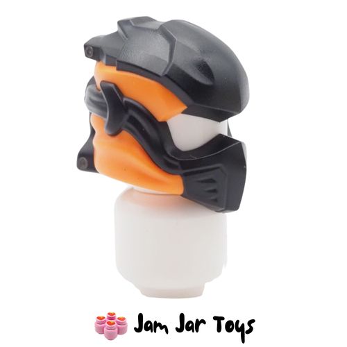 LEGO Black Ninjago Helmet, Orange Wraps, Knot.