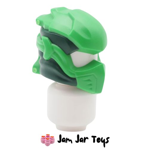 LEGO Dark Green Ninjago Helmet, Bright Green Wraps, Knot.