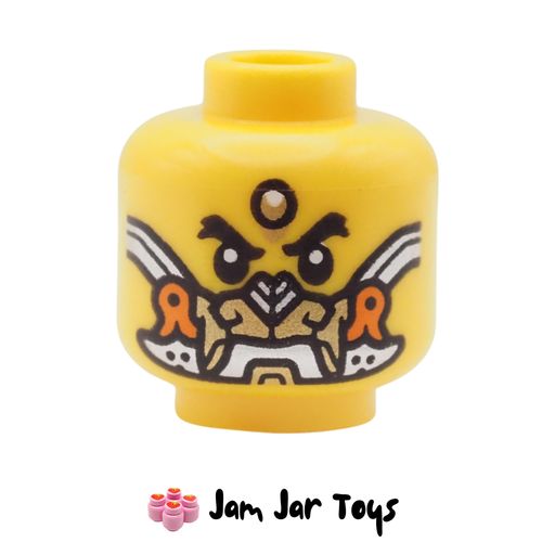 LEGO Erlang Shen Yellow Head, Gold Forehead Jewel, Mask