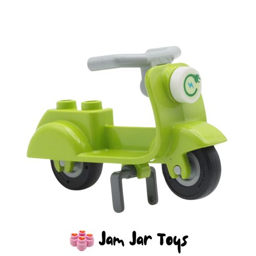 LEGO Lime Scooter, Grey Handlebars Front View