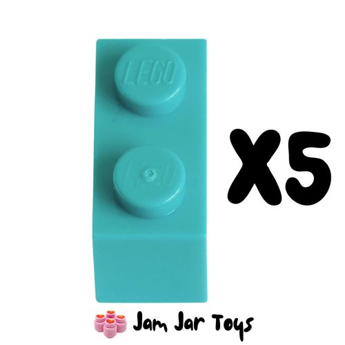 LEGO Five Dark Turquoise Bricks 1 x 2 BK48