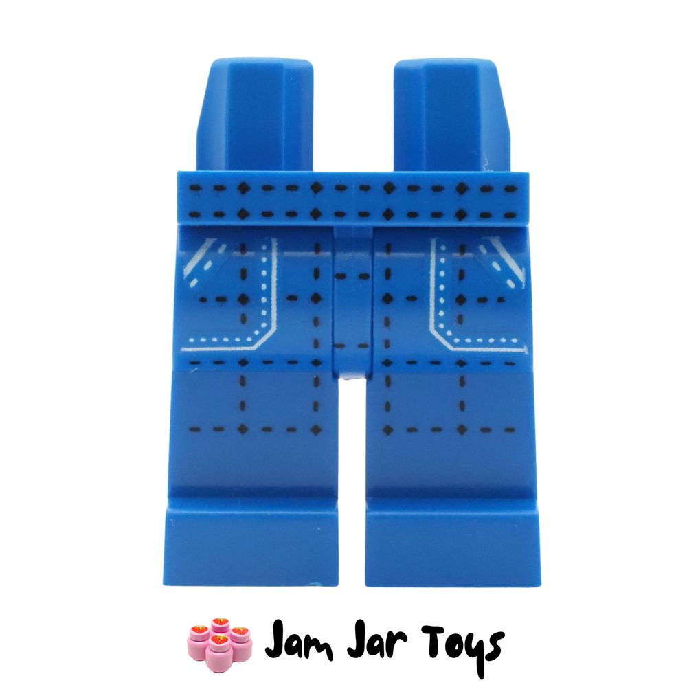 LEGO Blue Denim Legs with Dark Blue Stitches & Aqua Pockets