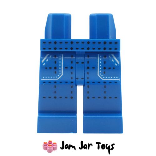 LEGO Blue Denim Legs with Dark Blue Stitches & Aqua Pockets