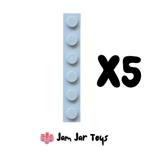 LEGO Five Light Bluish Grey 1x 6 Tiles. ST151