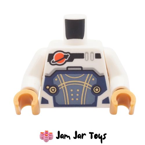 LEGO Torso – White Space Suit with Dark/Sand Blue Panel & Classic Space Logo