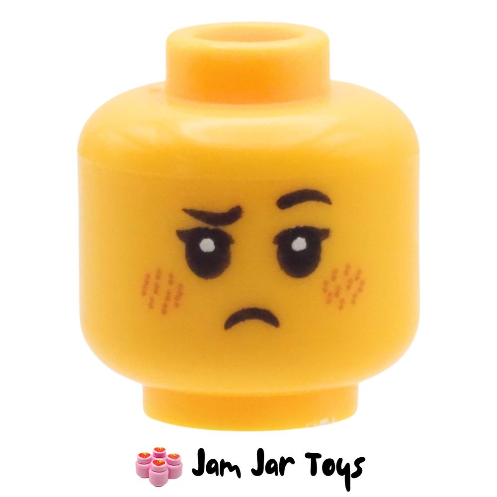 LEGO Minifigure Head – Yellow Drea Brickle, Frown