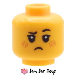 LEGO Minifigure Head – Yellow Drea Brickle, Frown