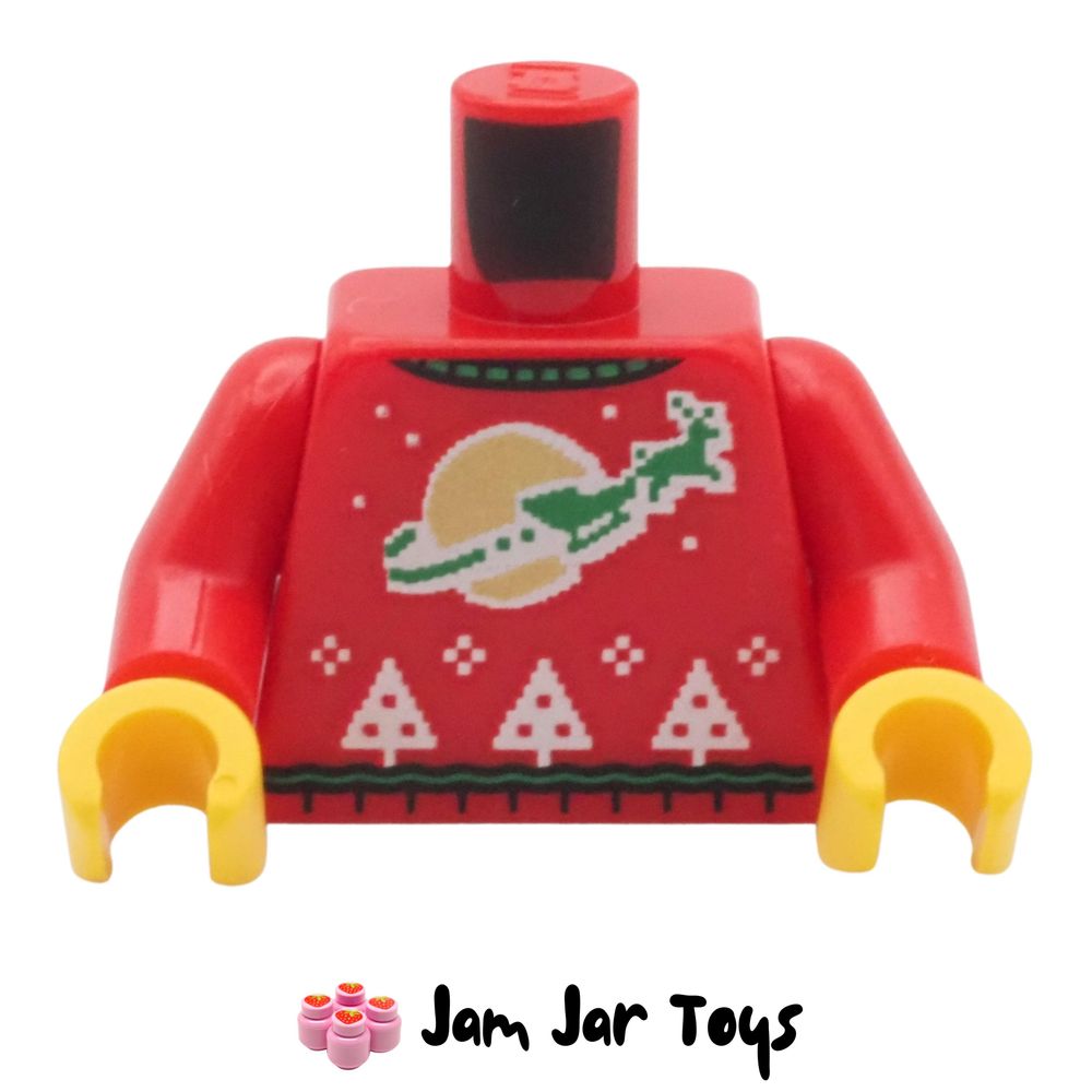 LEGO Printed Torso – Green Sleigh & Gold Planet Logo