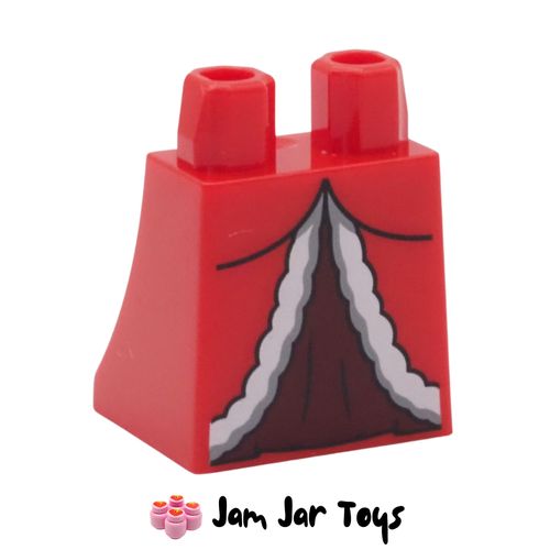 LEGO Red Lower Body Skirt, Dark Red Under Dress/Robe, White Furls