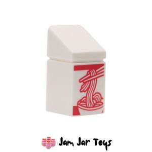 LEGO® White Carton, Red Noodles Print KF161