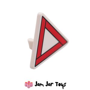LEGO® White Triangular Warning Triangle Road Sign Clip-on 2.2 x 2.667 PT269