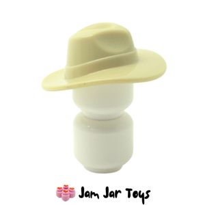 LEGO® Fedora Hat Tan With Wide Brim For Minifigures - HG18