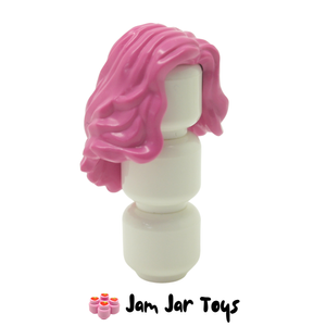 LEGO® Minifigure Hair Dark Pink Mid-Length Wavy Side Part (H131)