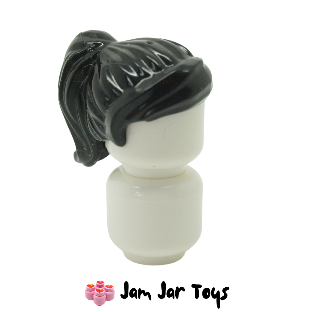 LEGO Hair Black Ponytail and Swept Fringe