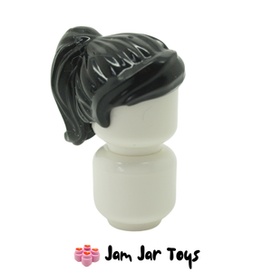 LEGO® Minifigure Hair Black Ponytail Swept Fringe (H135)