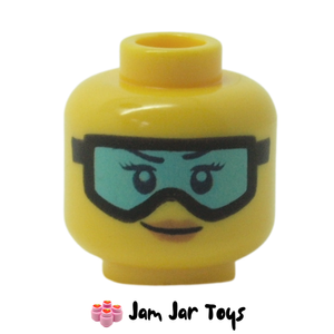 LEGO® Minifigure Head Lips, Snow Goggles with Light Blue Lenses. FH72