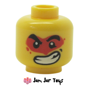 LEGO® Monkey Kid Head Frown / Large Lopsided Open Mouth Grin Red Paint Splotch Around Eyes. FH98