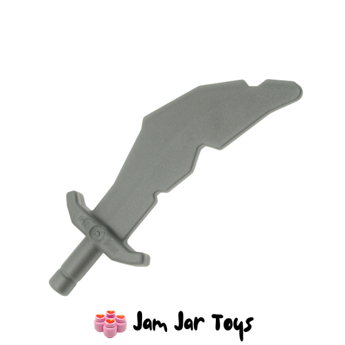 LEGO Flat Silver Sword, Scimitar with Notched Blade