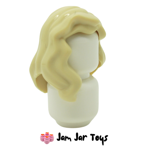 LEGO Tan Hair Mid-Length Parting Right Shoulder
