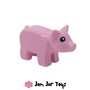 LEGO® Small Bright Pink Pig / Piglet With Black Eyes and White Pupils. P88