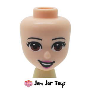 LEGO® Friends Evelyn Minidoll Head; Light Nougat Head Reddish Brown Eyes Open Smile MDH15