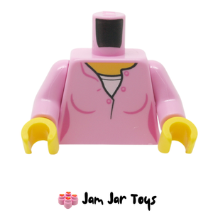 LEGO® Torso, Bright Pink Sweater with Buttons, White Shirt T133
