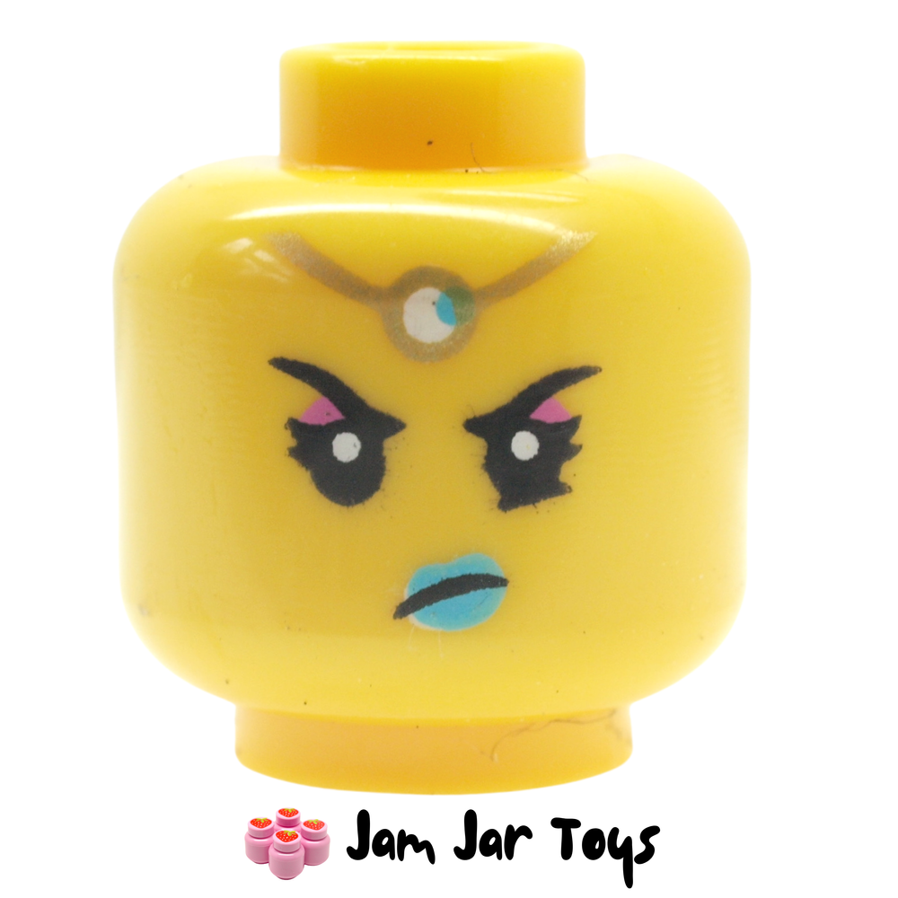 LEGO Chang'e Head, Gold Headdress, Dark Turquoise Jewel and Lips