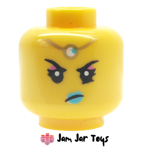 LEGO Chang'e Head, Gold Headdress, Dark Turquoise Jewel and Lips