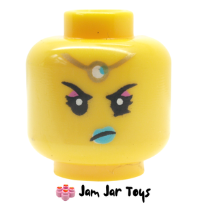 LEGO Chang'e Head, Gold Headdress, Dark Turquoise Jewel and Lips
