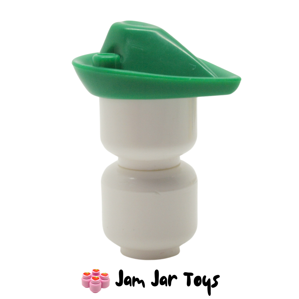 LEGO Green Forestmen Hat with Blind Hole for Feather