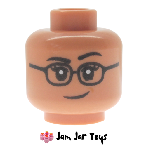LEGO Nougat Head, Black Glasses, Smirk