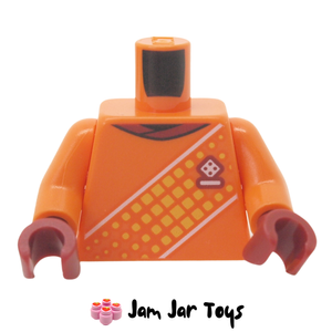 LEGO® Orange Soccer/Sport Shirt, Dark Red Collar, Yellow Decoration T178