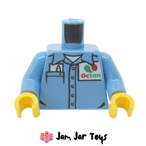 LEGO Medium Blue Buttoned Shirt, Collar, Octan Logo, Pen, Pocket