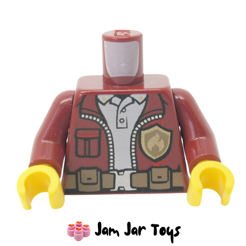 LEGO Dark Red Jacket, Fire Marshall Badge, Dark Tan Utility Belt