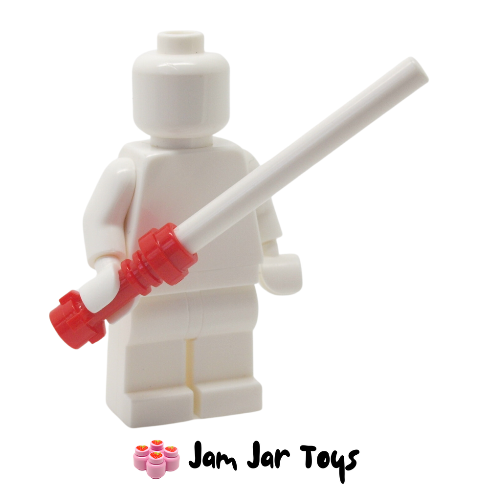 LEGO Star Wars Lightsaber With Red Hilt And White Wand.