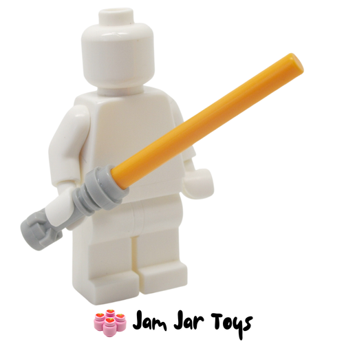 LEGO Star Wars Lightsaber With Light Bluish Grey Hilt and Flame Yellowish Orange Wand
