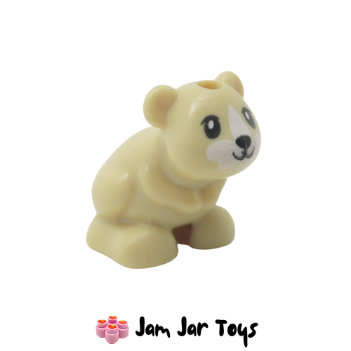 LEGO Tan Small Hamster, Black Nose, White Face.