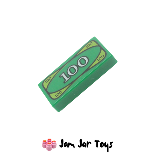 LEGO Green 100 Banknote - 2 x 1 Tile