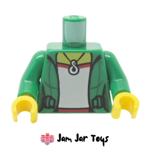 LEGO® Torso, Open Jacket over Red and Light Green Top with Necklace T203