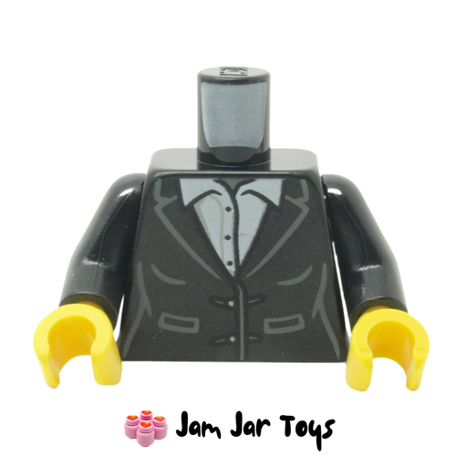 LEGO Black Torso Jacket, White Shirt, Black Arms.
