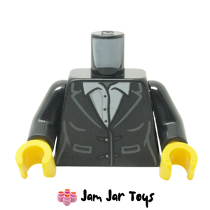 LEGO® Black Torso Jacket, White Shirt, Black Arms T214