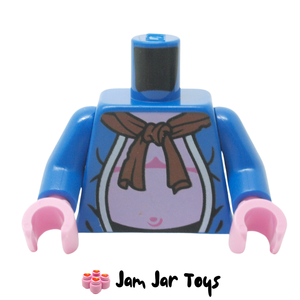 LEGO Blue Torso, Robe, Bare Chest, Dark Red Scarf