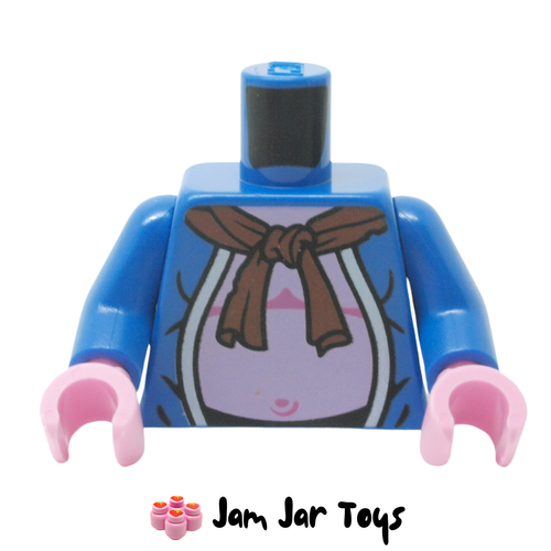 LEGO Blue Torso, Robe, Bare Chest, Dark Red Scarf