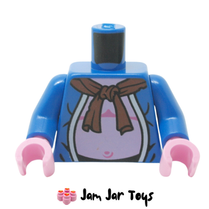 LEGO Blue Torso, Robe, Bare Chest, Dark Red Scarf