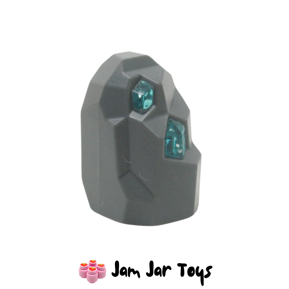 LEGO Geode / Rock, Dark Bluish Grey, Trans-Light Blue Crystal Rear View