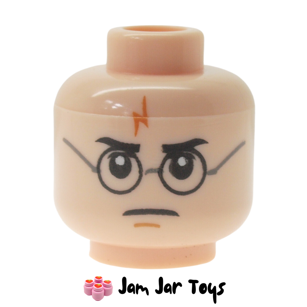 LEGO Harry Potter, Dual Sided Head, Glasses, Lightning Bolt Scar, Frowning